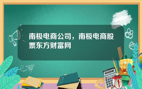 南极电商公司，南极电商股票东方财富网