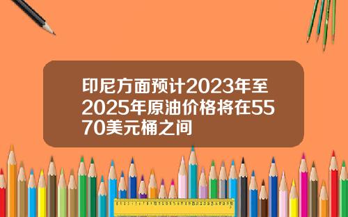 印尼方面预计2023年至2025年原油价格将在5570美元桶之间