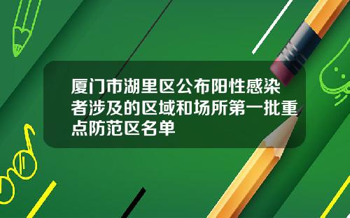 厦门市湖里区公布阳性感染者涉及的区域和场所第一批重点防范区名单