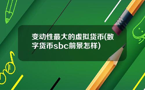 变动性最大的虚拟货币(数字货币sbc前景怎样)