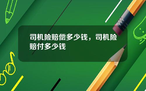 司机险赔偿多少钱，司机险赔付多少钱