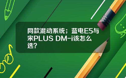 同款混动系统；蓝电E5与宋PLUS DM-i该怎么选？