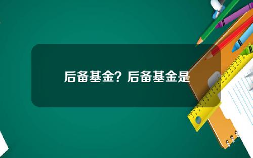 后备基金？后备基金是