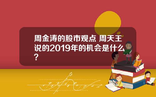 周金涛的股市观点 周天王说的2019年的机会是什么？