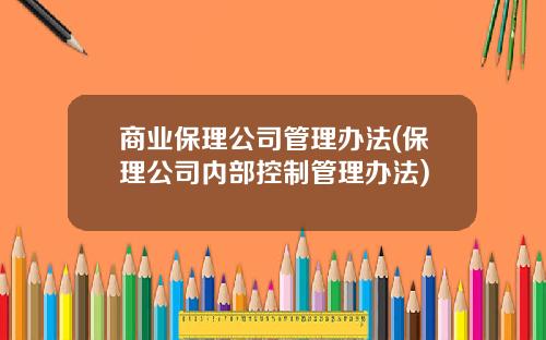 商业保理公司管理办法(保理公司内部控制管理办法)