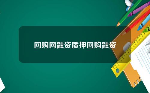 回购网融资质押回购融资