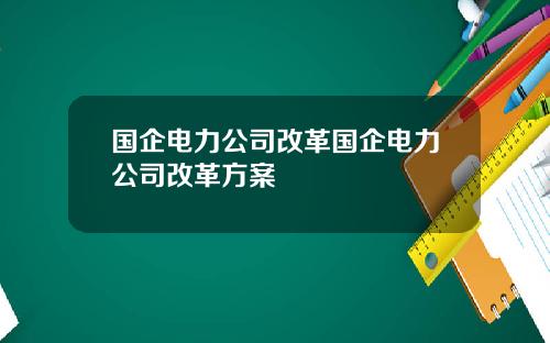 国企电力公司改革国企电力公司改革方案