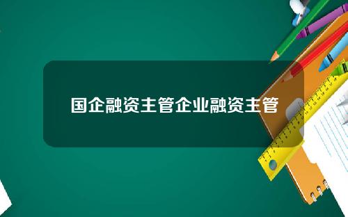 国企融资主管企业融资主管