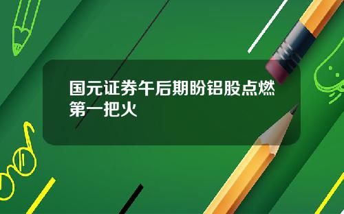国元证券午后期盼铝股点燃第一把火
