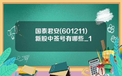 国泰君安(601211)新股中签号有哪些_1