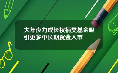 大年夜力成长权柄类基金吸引更多中长期资金入市