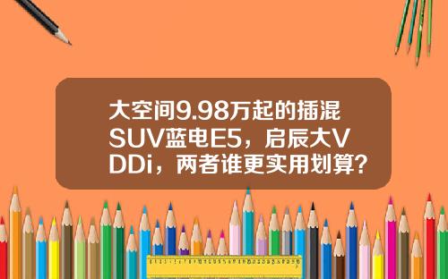 大空间9.98万起的插混SUV蓝电E5，启辰大V DDi，两者谁更实用划算？