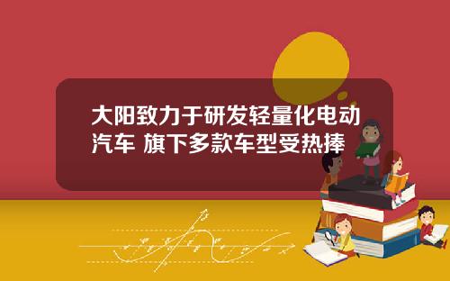 大阳致力于研发轻量化电动汽车 旗下多款车型受热捧