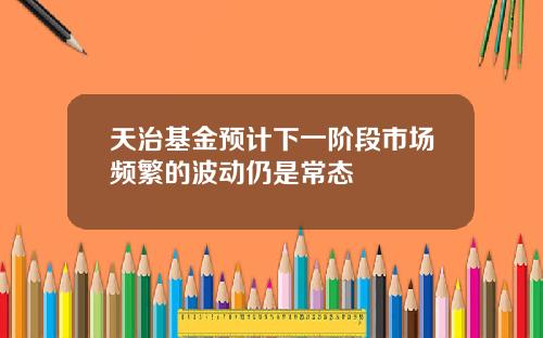 天治基金预计下一阶段市场频繁的波动仍是常态