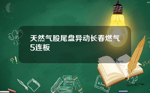 天然气股尾盘异动长春燃气5连板