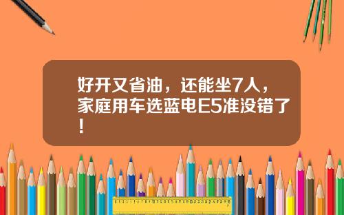 好开又省油，还能坐7人，家庭用车选蓝电E5准没错了！