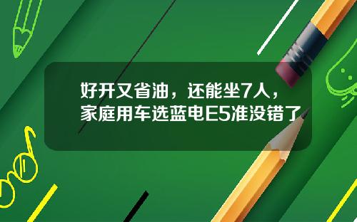 好开又省油，还能坐7人，家庭用车选蓝电E5准没错了