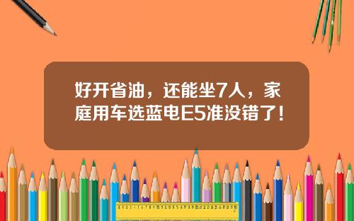 好开省油，还能坐7人，家庭用车选蓝电E5准没错了！