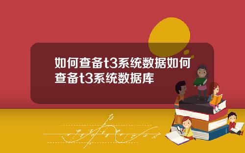 如何查备t3系统数据如何查备t3系统数据库