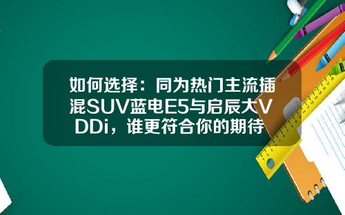 如何选择：同为热门主流插混SUV蓝电E5与启辰大V DDi，谁更符合你的期待？