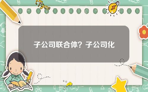 子公司联合体？子公司化
