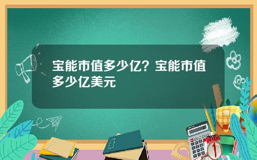 宝能市值多少亿？宝能市值多少亿美元