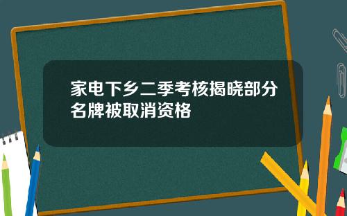 家电下乡二季考核揭晓部分名牌被取消资格