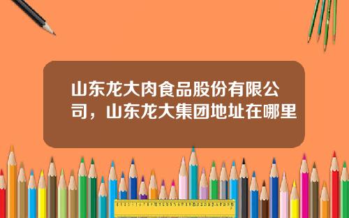 山东龙大肉食品股份有限公司，山东龙大集团地址在哪里