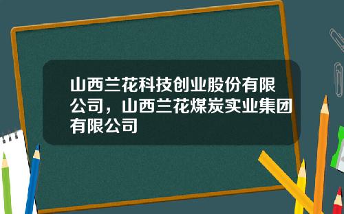 山西兰花科技创业股份有限公司，山西兰花煤炭实业集团有限公司
