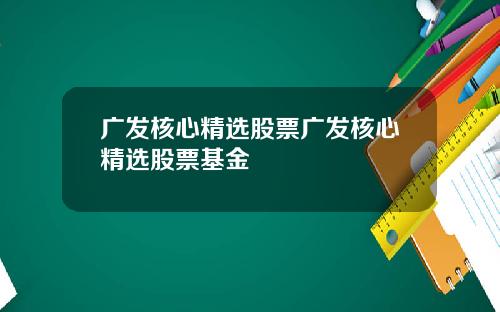广发核心精选股票广发核心精选股票基金