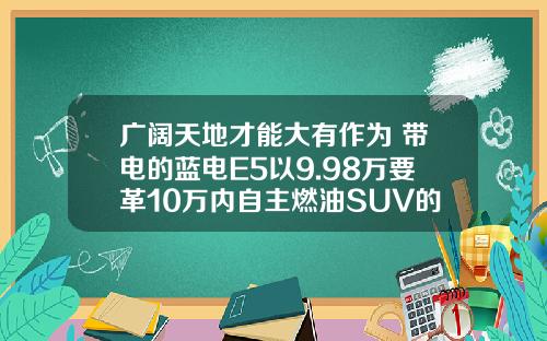 广阔天地才能大有作为 带电的蓝电E5以9.98万要革10万内自主燃油SUV的命了！