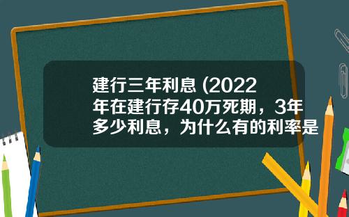 建行三年利息 (2022年在建行存40万死期，3年多少利息，为什么有的利率是3.55%)_1