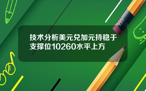 技术分析美元兑加元持稳于支撑位10260水平上方