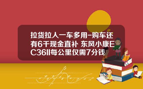 拉货拉人一车多用-购车还有6千现金直补 东风小康EC36II每公里仅需7分钱
