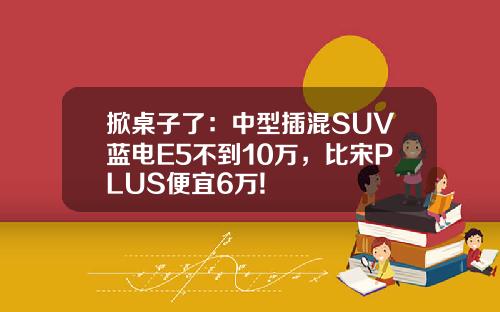 掀桌子了：中型插混SUV蓝电E5不到10万，比宋PLUS便宜6万!
