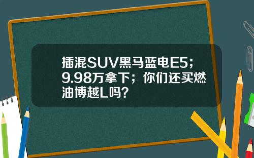 插混SUV黑马蓝电E5；9.98万拿下；你们还买燃油博越L吗？