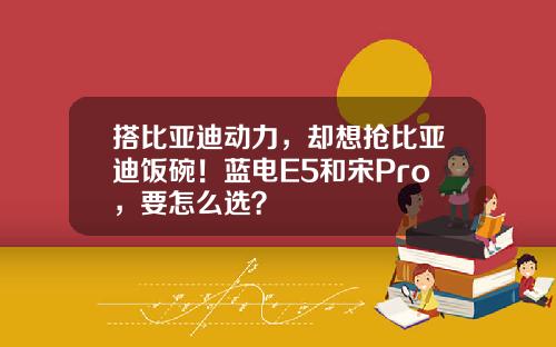 搭比亚迪动力，却想抢比亚迪饭碗！蓝电E5和宋Pro，要怎么选？