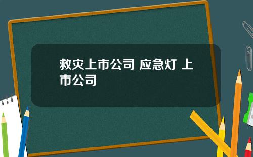 救灾上市公司 应急灯 上市公司