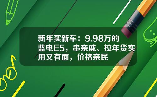 新年买新车：9.98万的蓝电E5，串亲戚、拉年货实用又有面，价格亲民
