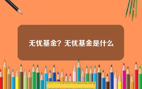 无忧基金？无忧基金是什么