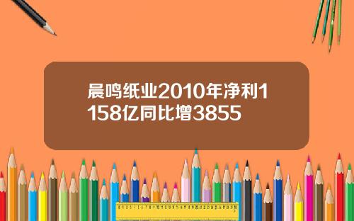 晨鸣纸业2010年净利1158亿同比增3855