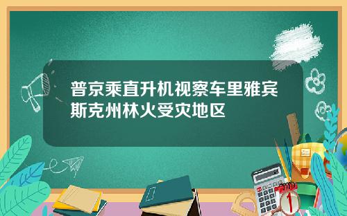 普京乘直升机视察车里雅宾斯克州林火受灾地区
