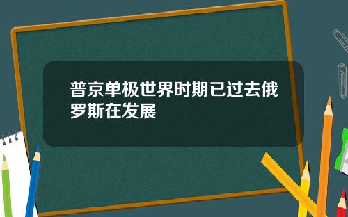 普京单极世界时期已过去俄罗斯在发展