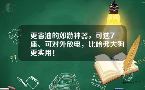 更省油的郊游神器，可选7座、可对外放电，比哈弗大狗更实用！