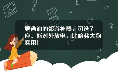 更省油的郊游神器，可选7座、能对外放电，比哈弗大狗实用！