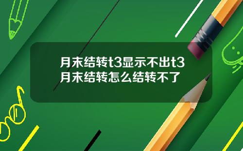 月末结转t3显示不出t3月末结转怎么结转不了