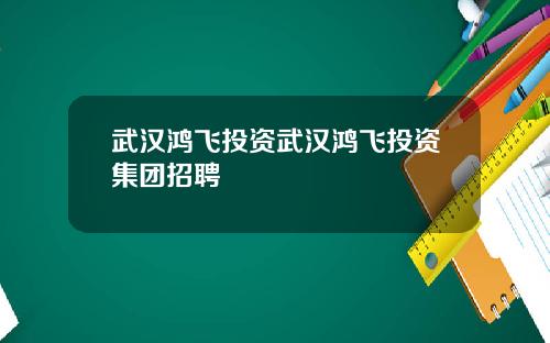 武汉鸿飞投资武汉鸿飞投资集团招聘