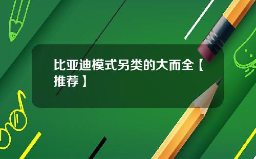 比亚迪模式另类的大而全【推荐】