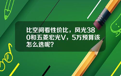 比空间看性价比，风光380和五菱宏光V，5万预算该怎么选呢？