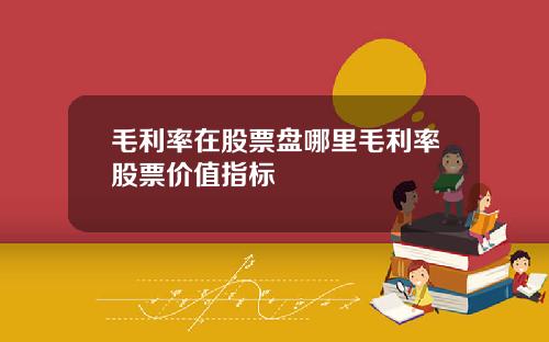 毛利率在股票盘哪里毛利率股票价值指标